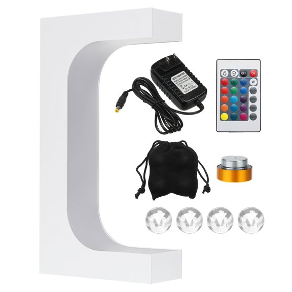 Uxcell Floating Shoe Display Shelves 235x90x445mm Magnetic 360Rotation Shoe Shelves with 16 Colors Remote Control, White