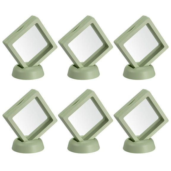 Uxcell Floating Thin Film Display Box with Base 7cm x 7cm x 2cm Green 6pcs