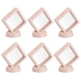 thumbnail image 1 of Uxcell Floating Thin Film Display Box with Base 7cm x 7cm x 2cm Light Pink Pack of 6, 1 of 5