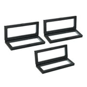 Uxcell Floating Thin Film Display Case 7.09 Inch x 2.75 Inch x 0.79 Inch Black Pack of 3
