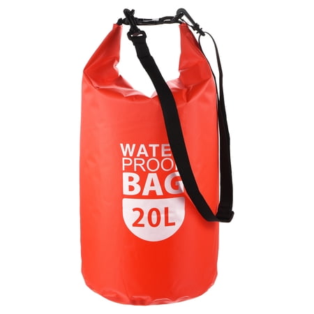 Uxcell Floating Waterproof Dry Bag, 20L Float Dry Bag Roll with Clear Window, Red