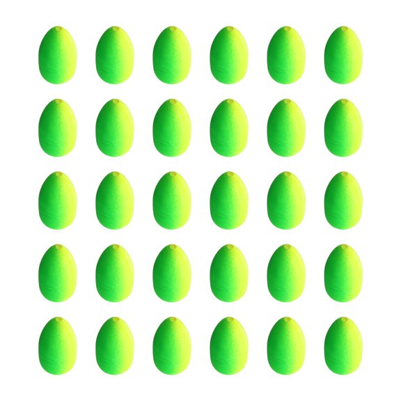 Uxcell Floats Fishing 0.7 Inch, Oval Foam Floats Fishing Rig for Fly Fishing Strike Indicators, Yellow Green 30Pcs