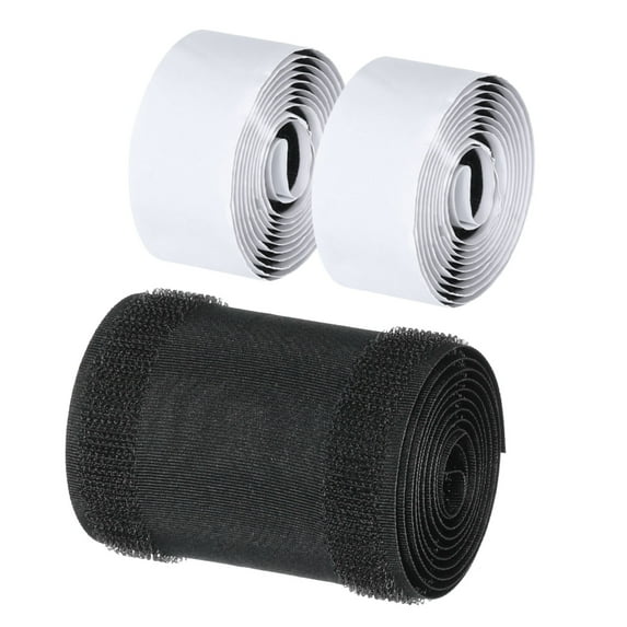 Uxcell Floor Cord Cover 3.28 Ft x 2.76" Grip Cable Management with Adhesive Backing Nylon Polyester Blend Black 1Pcs