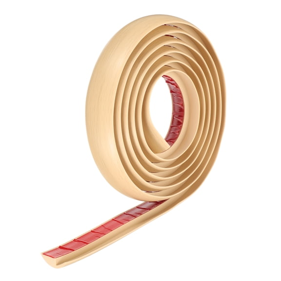 Uxcell Floor Transition Strip 1.6" 10ft Self Adhesive Carpet to Tile Transition Edging Trim for Uneven Floors Height 7mm, Beige Wood Grain