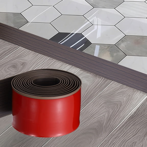 Uxcell Floor Transition Strip - [10FTx 3 x 0.14 Inch] PVC Self Adhesive Floor Cover Strips Waterproof Laminate Edge Trim with Wood Grain for Flooring Gaps Carpet Transition, Black Walnut