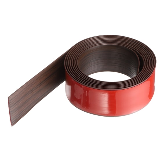 Uxcell Floor Transition Strip 2" 10ft Self-Adhesive Edge Trim Dark Brown Wood Grain