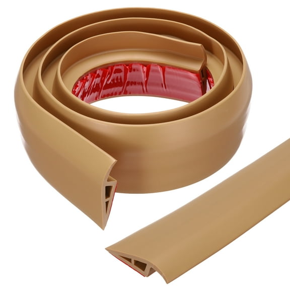 Uxcell Floor Transition Strip Self Adhesive, Cover for Uneven Floors 0.5" x 3.3ft Light Brown