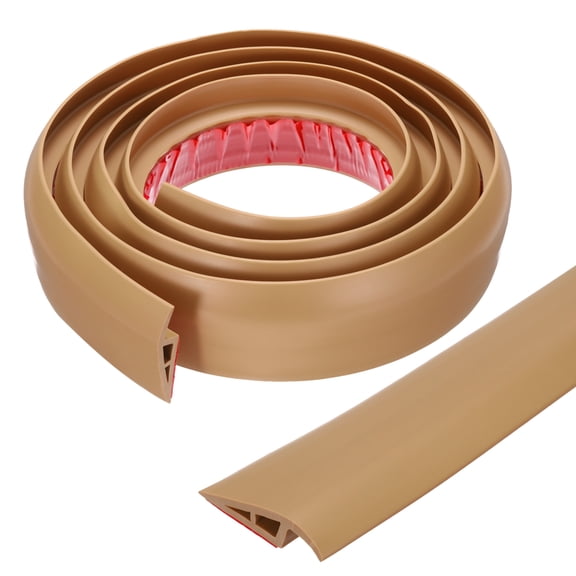 Uxcell Floor Transition Strip Self Adhesive, Cover for Uneven Floors 0.5" x 6.6ft Light Brown