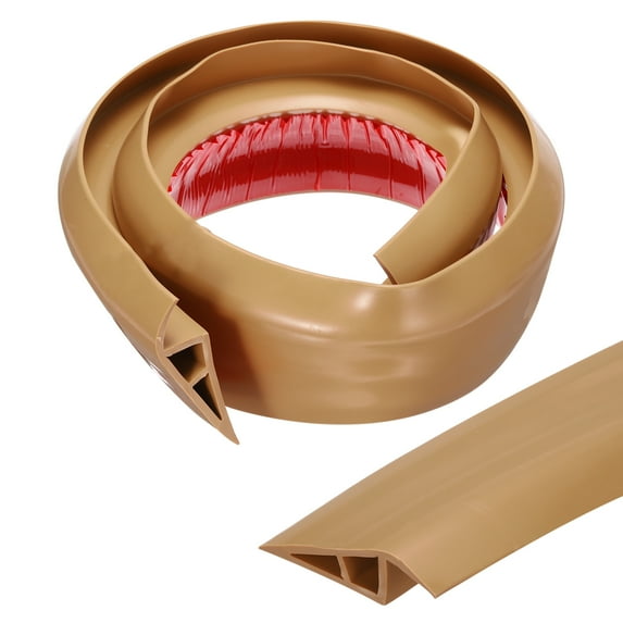 Uxcell Floor Transition Strip Self Adhesive, Cover for Uneven Floors 0.9" x 3.3ft Light Brown