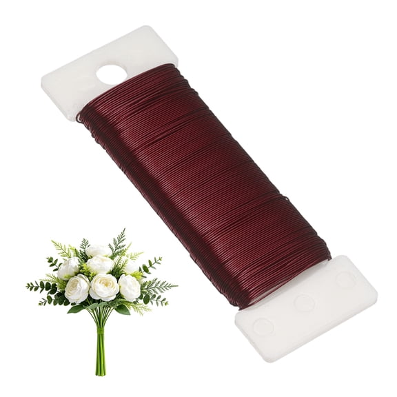 Uxcell Floral Paddle Wire Total 22 Gauge 38 Yard, Flexible Florist Wreath Wire for Wreath Flower Arrangements Bouquet Wrapping Garland DIY Crafts, Red