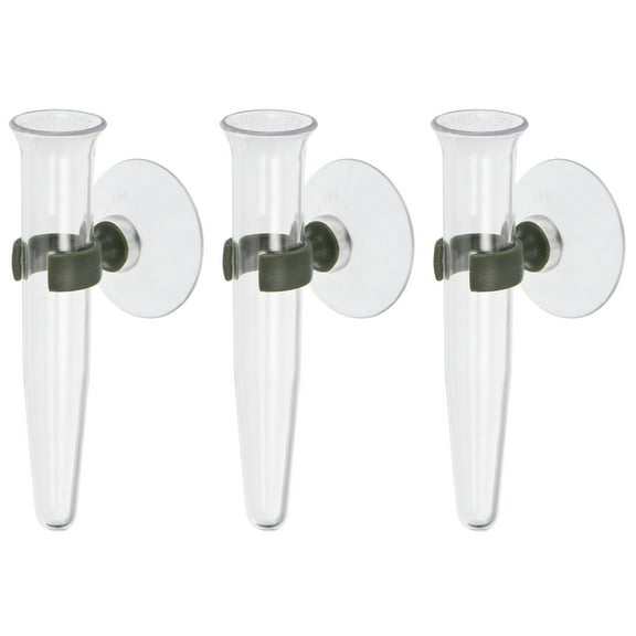 Uxcell Floral Water Tubes with Suction Cup, 3 Pcs 0.6" ID 4" Plastic Wall Hanging Vase