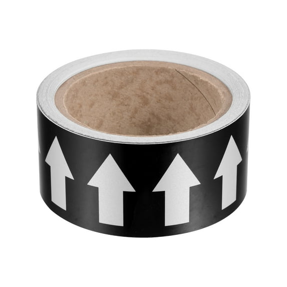 Uxcell Flow Arrow Tape, Polyethylene Pipe Marking Sticker, 2 inch x 33 ft, Black/White