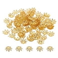 thumbnail image 1 of Uxcell Flower Bead Caps, 100Pcs 11x4mm Hollow Metal Spacer Bead End Caps Rose Gold, 1 of 6