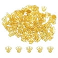 thumbnail image 1 of Uxcell Flower Bead Caps, 100Pcs 11x8mm Hollow Metal Spacer Bead End Caps Gold Tone, 1 of 6