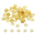 thumbnail image 1 of Uxcell Flower Bead Caps, 100Pcs 8x3mm Hollow Metal Spacer Bead End Caps Gold Tone, 1 of 6