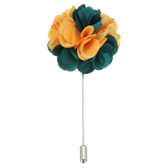 Uxcell Flower Boutonnieres Pin, 1 Pcs Lapel Pin for Men Camellia Flower for Suit Wedding Anniversary, Blue
