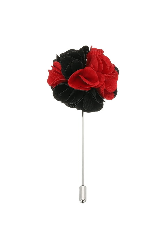 Flower Boutonnieres Pin, 1 Pcs Lapel Pin for Men Camellia Flower for Suit Wedding Anniversary, Orange