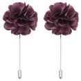 thumbnail image 1 of Uxcell 2Pcs Flower Boutonnieres Pin, Lapel Pin for Men Camellia Flower for Suit Wedding Graduation Anniversary Dark Purple, 1 of 6