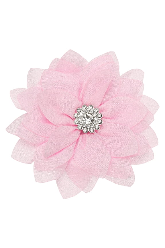 3.54 x 3.54 inch Flower Brooch Pin Hair Flower Clips Floral Brooch Fabric Handmade Hairpin Light Pink