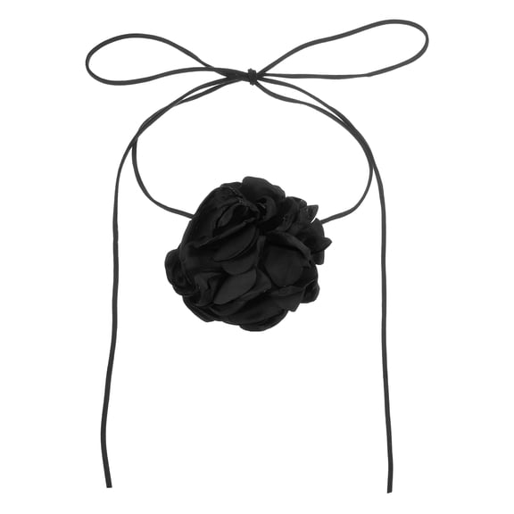 Uxcell Flower Chokers Necklace for Women, Large Velvet Flower Chokers Adjustable Necklaces Accessories for Women Wedding Prom Party, Black