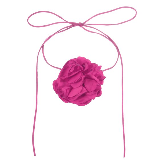Uxcell Flower Chokers Necklace for Women, Large Velvet Flower Chokers Adjustable Necklaces Accessories for Women Wedding Prom Party, Rose Red