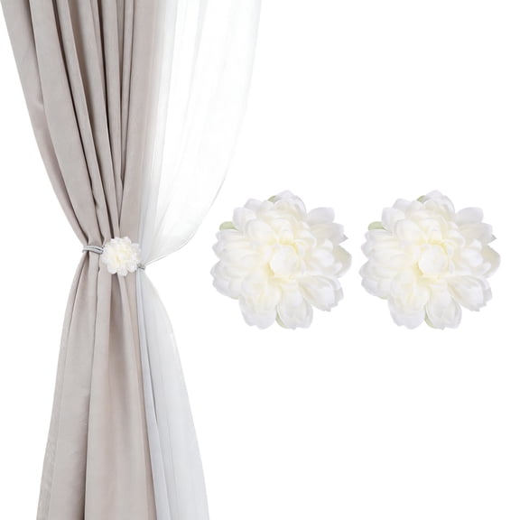 Uxcell Flower Flower Curtain Tiebacks, 2 Pcs Artificial Floral Curtain Tie Clips, Modern Curtain Holder Buckles, Window Drapery Decorative Clips for Home, Room, Office, Red