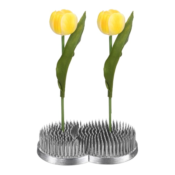 Uxcell Flower Frog 3.66" x 2.32" Double Round Steel Flower Pins Floral Frog