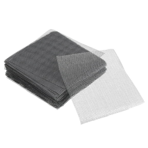 Uxcell Flower Pot Hole Mesh Pad, 4 x 4 Inch Square Drainage Hole Screen Bottom Grid Mat, Gray 100 Pack