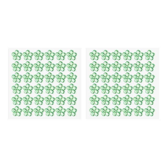 Uxcell Flower Self-Adhesive Rhinestone Stickers,Face Gems Jewel Stickers Crystal Embellishment Sheet Green 2