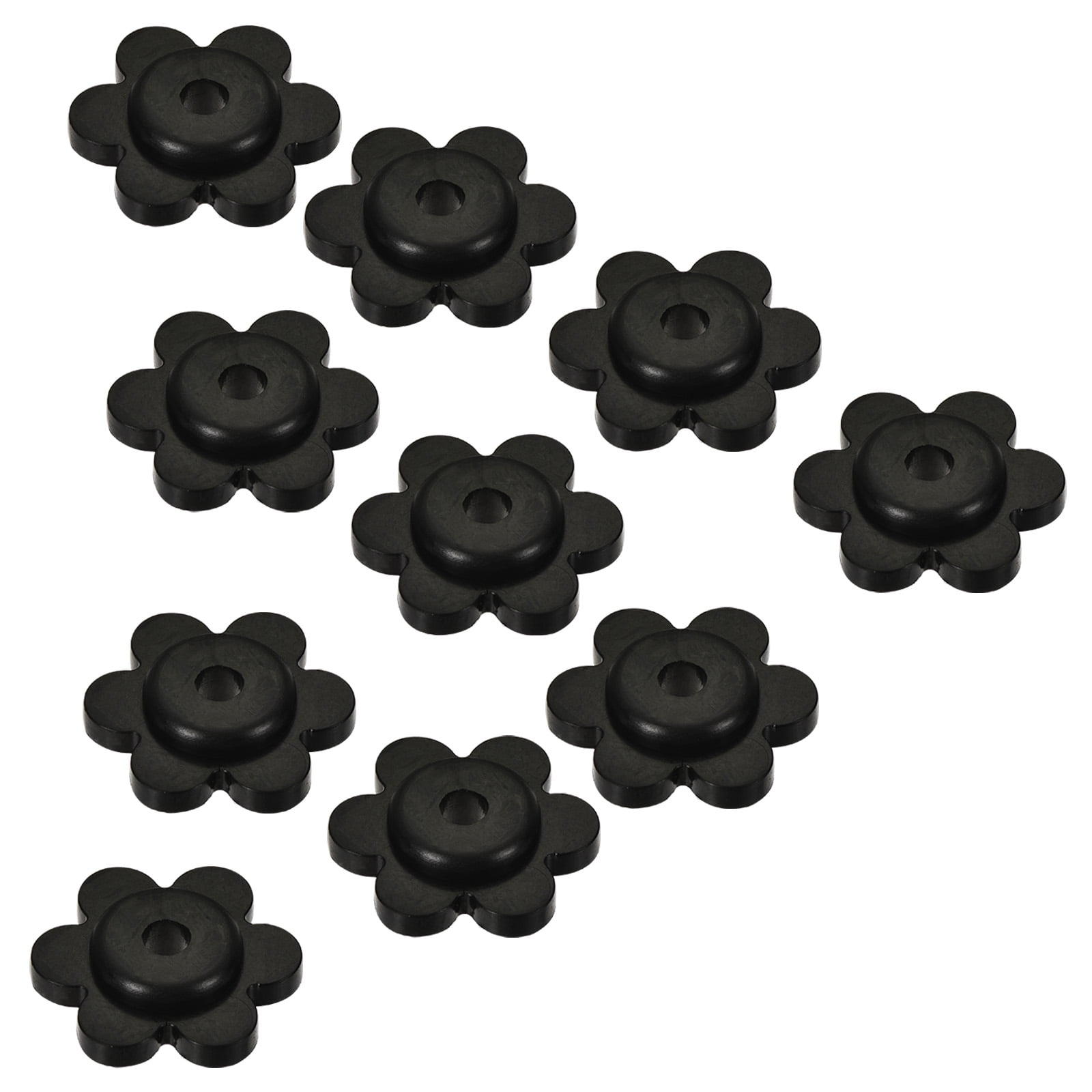 Uxcell Flower Shape Rubber Stoppers for Garden Flag Stand Poles Black