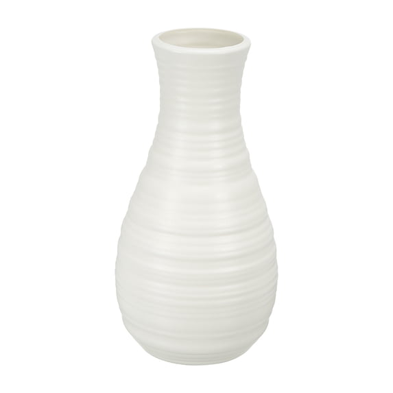 Uxcell Flower Vase, Plastic Vase for Flowers Ceramic Look for Home Decor, White