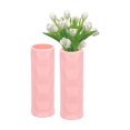 thumbnail image 1 of Uxcell Flower Vases, 2pcs Stylish Flower Vases for Bouquet Plastic Flower Vase Decorative for Home Centerpiece, Pink, 1 of 7