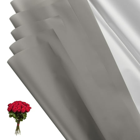Uxcell Flower Wrapping Paper Iridescent Double Sided Florist Bouquet Packaging Solution Gray