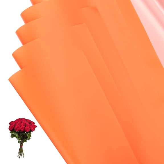Uxcell Flower Wrapping Paper Iridescent Double Sided Florist Bouquet Packaging Solution Orange