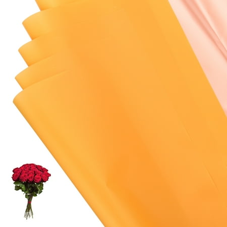 Uxcell Flower Wrapping Paper Iridescent Double Sided Florist Bouquet Packaging Solution Yellow