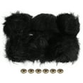 thumbnail image 1 of Uxcell Fluffy Soft Faux Fur Pom Poms for Hats with Snap Button, Black 6Pack, 1 of 6