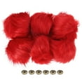 thumbnail image 1 of Uxcell Fluffy Soft Faux Fur Pom Poms for Hats with Snap Button, Red 6Pack, 1 of 6