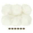 thumbnail image 1 of Uxcell Fluffy Soft Faux Fur Pom Poms for Hats with Snap Button, White 6Pack, 1 of 6