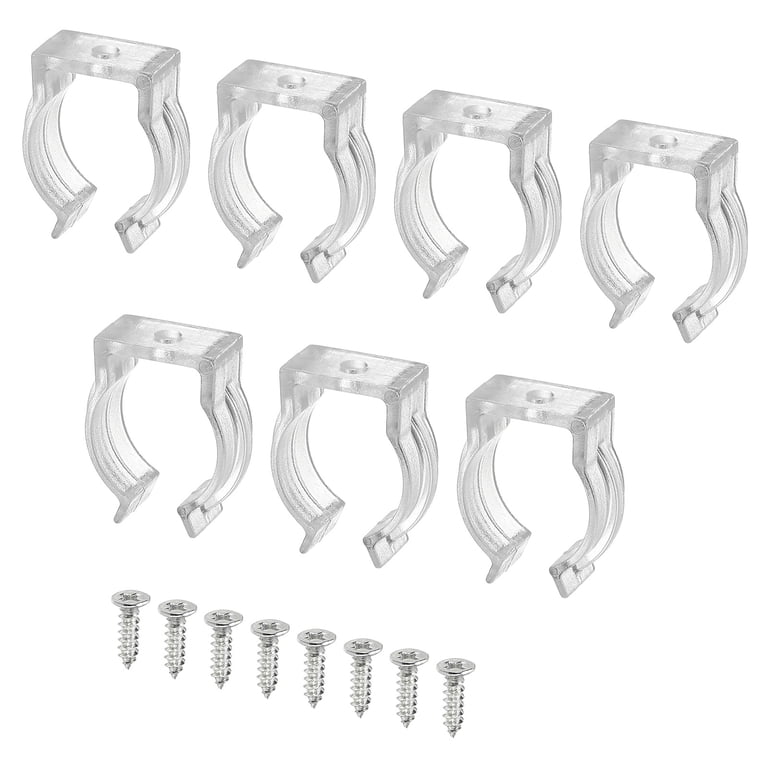 Uxcell Fluorescent Tube Light Fixture Lamp Bracket Holder Plastic U Clip 10 Pack, Clear