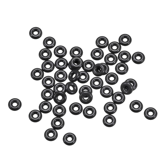 Uxcell Fluorine Rubber O Rings 4.5mm OD, 1.5mm Inner Diameter, 1.5mm Width, Seal Gasket Black 50Pcs