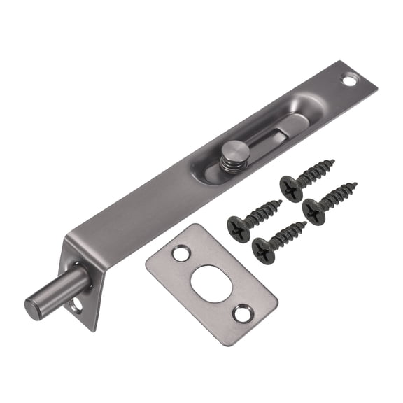 Uxcell Flush Bolt 6" x 0.87", Stainless Steel French Door Lock Concealed Slide Double Door Latch for Wood Composite Double Door, Gunmetal