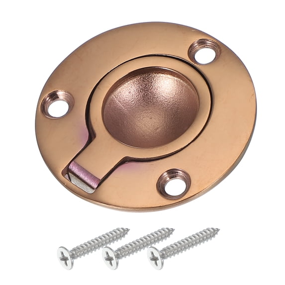 Uxcell Flush Pull Ring Handle, 316 Stainless Steel Round Recessed Door Pull Hidden Boat Hatch Latch with Screw Red Bronze