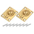 thumbnail image 1 of Uxcell Flush Pull Ring Handles,316 Stainless Steel Square Recessed Door Pull Hidden Boat Hatch Latch with Screws Gold, 1 of 7