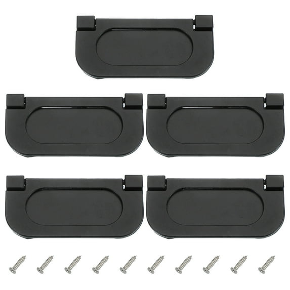Uxcell Flush Ring Pull Low Profile Drawer Pull Zinc Alloy Flip Drawer Handle with Screws for Furniture Closets Dressers Black
