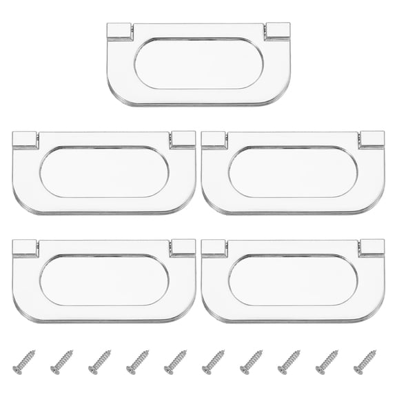 Uxcell Flush Ring Pull Low Profile Drawer Pull Zinc Alloy Flip Drawer Handle with Screws for Furniture Closets Dressers Brushed
