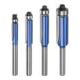 thumbnail image 1 of Uxcell Flush Trim Router Bit 1/4" Shank 1/2" 3/8" 5/16" 1/4" Dia for Woodworking, Silver Blue, 1 of 6