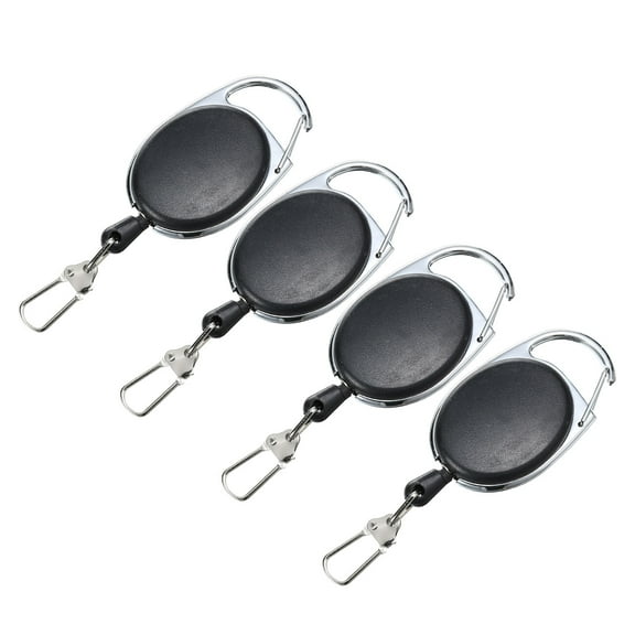 Uxcell Fly Fishing Retractor Fly Fishing Anglers Combo Tool Fishing Gear for Nippers Fly Float Belt Loops, 4 Pack Black