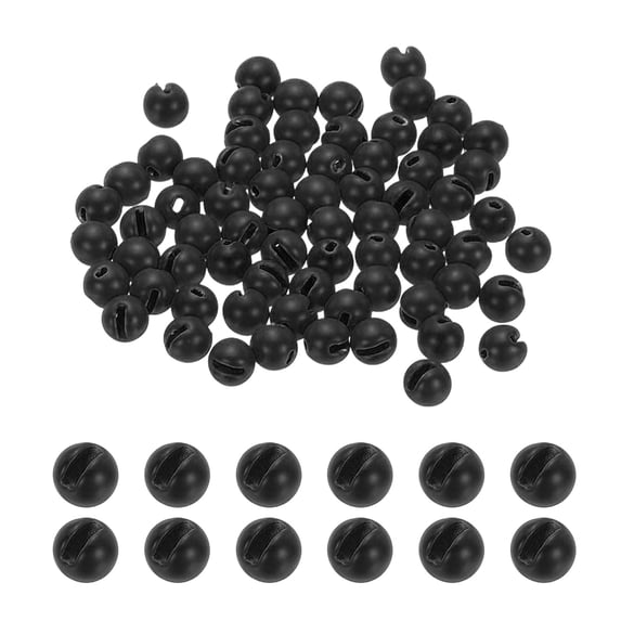 Uxcell Fly Tying Tungsten Beads, 70 Pcs 4mm / 0.16 Inch Tungsten Slotted Beads Tungsten Round Ball Beads for Fly Tying Jig Hooks Fishing Materials, Black