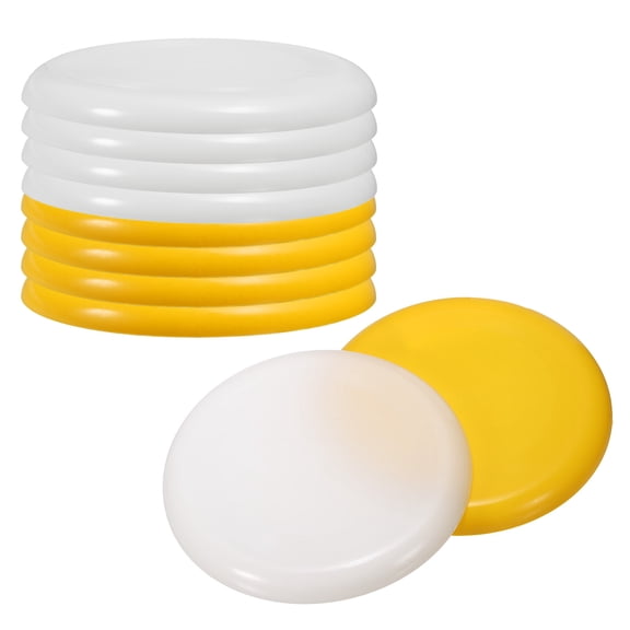 Uxcell Flying Disc Colorful Plastic Flying Disk Flyer for Outdoor Sports Training Playing Lawn Game White/Yellow