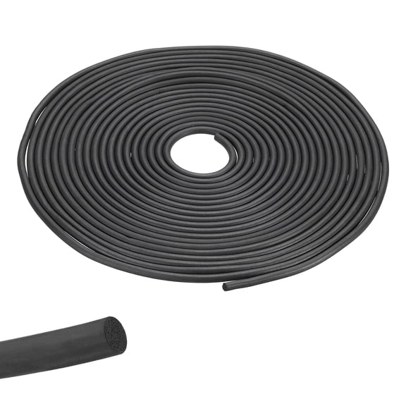 Uxcell Foam Backer Rod for Gaps and Joints, 1/8" x 16Ft EPDM Rubber Foam Caulk Saver Weather Stripping Seal for Concrete Joints, Wall Cracks, Driveway and Joint Fillers, Black